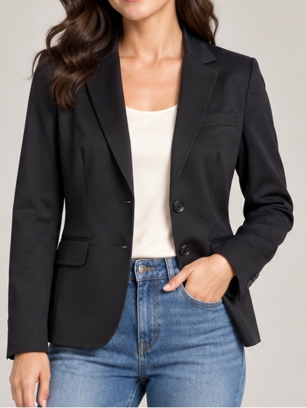 Worthington Petite Stretch Blazer Women’s 8P Black Career Jacket